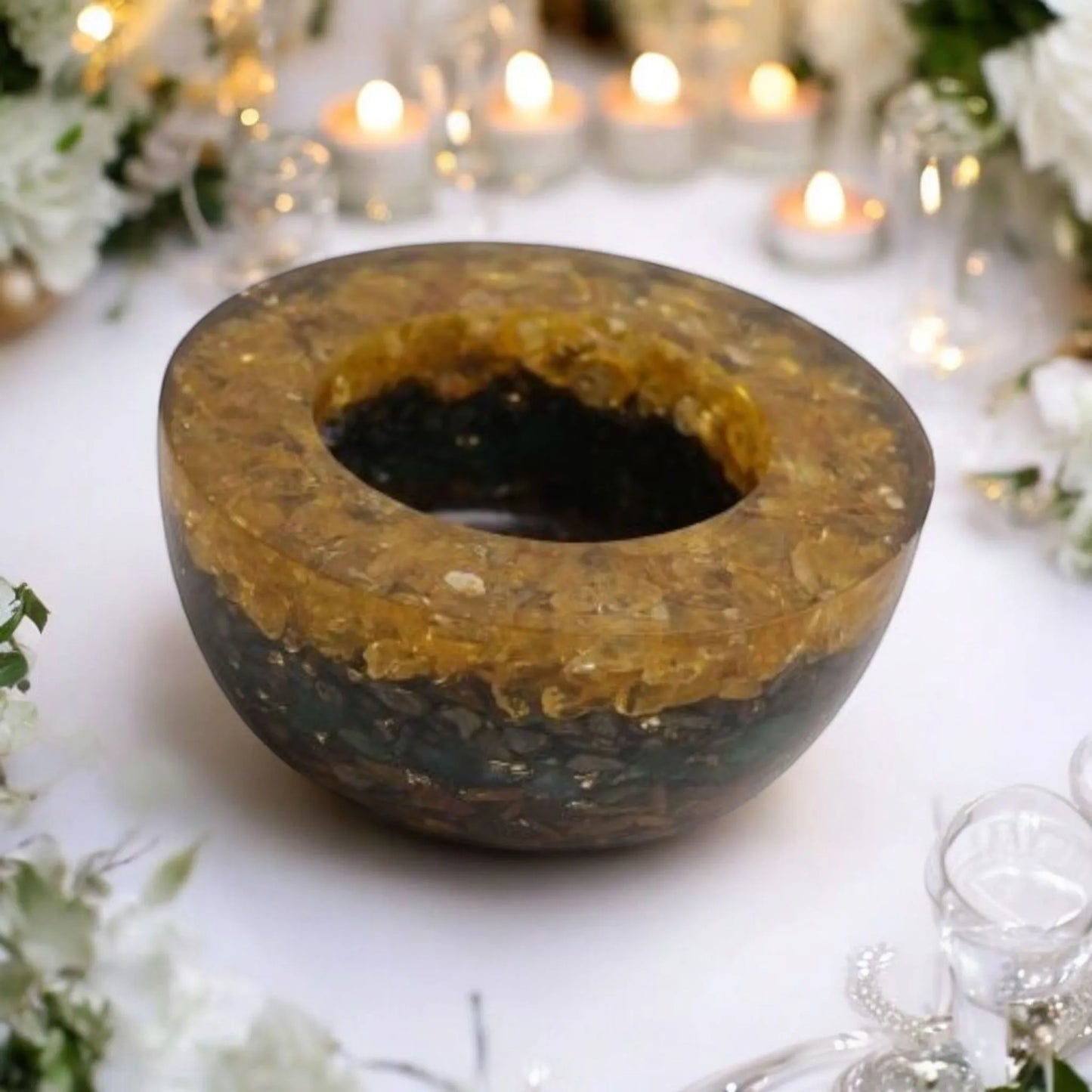 Money Magnet Orgonite Candle Holder