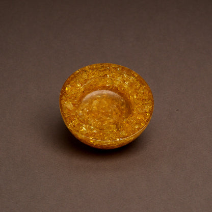 Golden Quartz Candle Holder