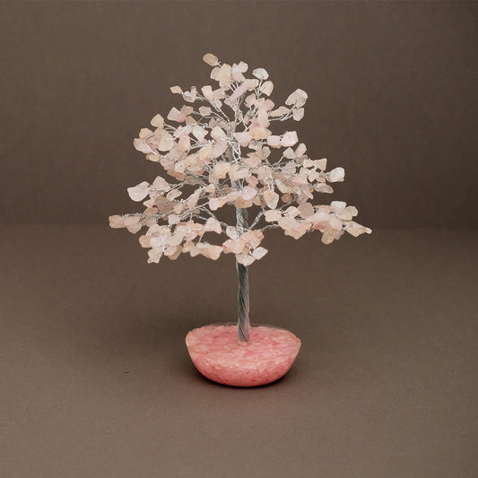 Rose Quartz Natural Crystal Stone Tree