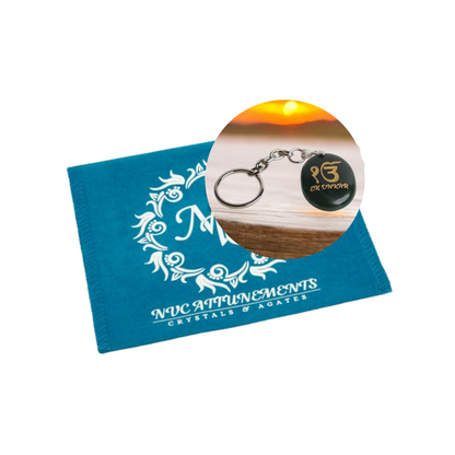 EK Onkar Symbol Engraved on Jade Stone Keychain