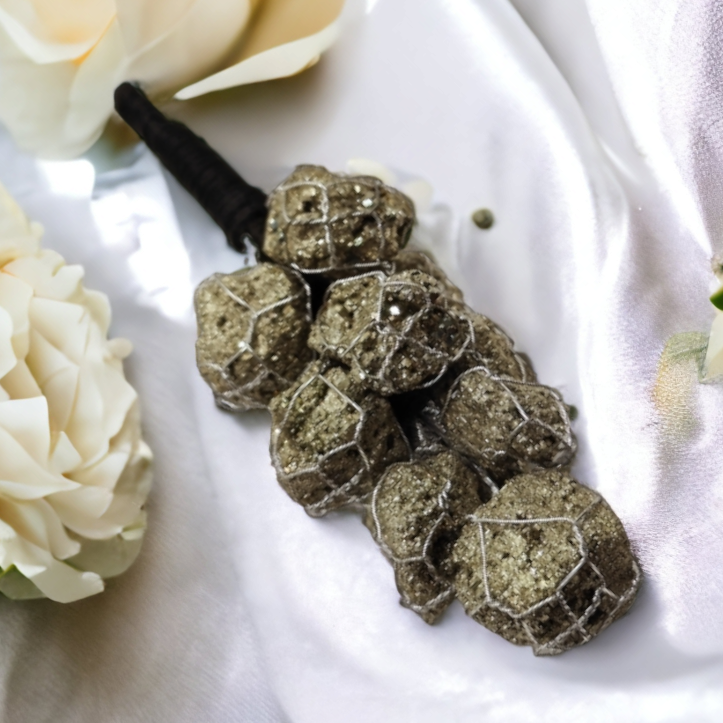 pyrite crystal hanging