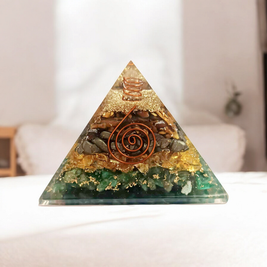 Money Magnet Natural Crystal Stone Orgonite Pyramid