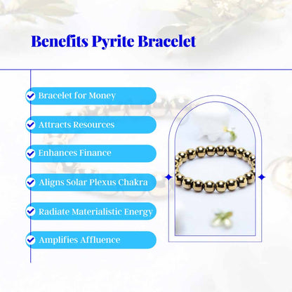 Pyrite Bracelet – 8mm | Wealth & Abundance Booster