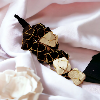 Black Tourmaline with Selenite Natural Crystal Stone Hanging