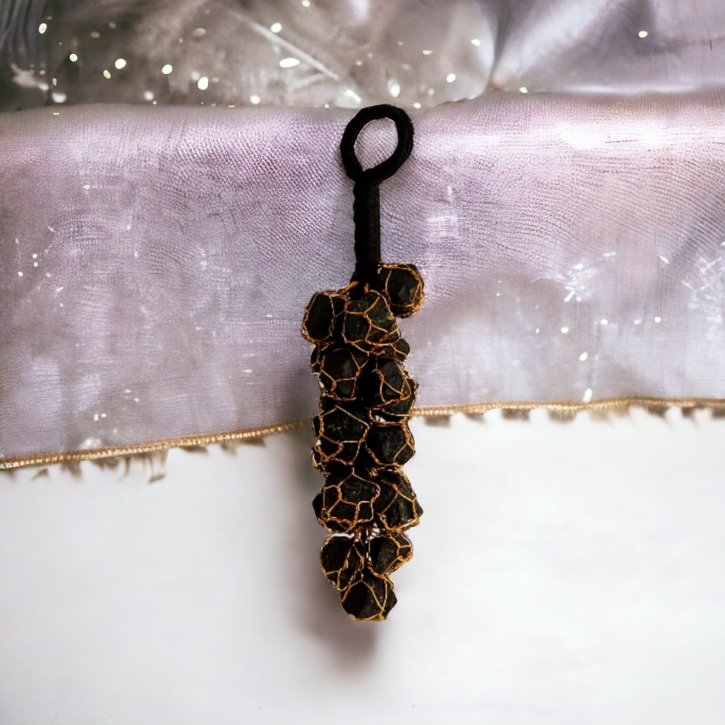 Black Tourmaline Natural Crystal Stone Hanging