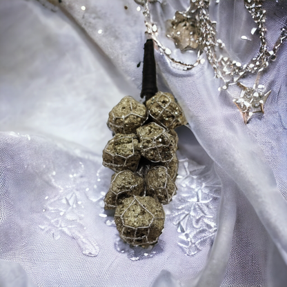 pyrite crystal hanging bunch