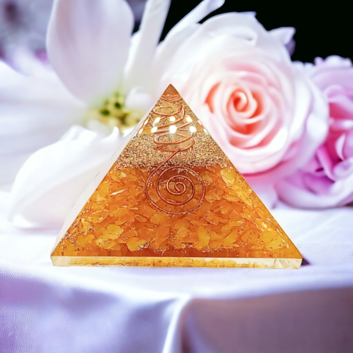 Citrine Natural Crystal Stone Orgonite Crystal Pyramid