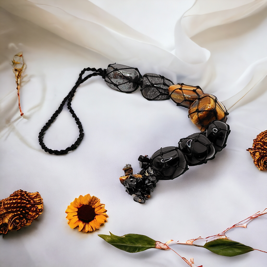 TRIPLE PROTECTION NATURAL CRYSTAL STONE WALL HANGING