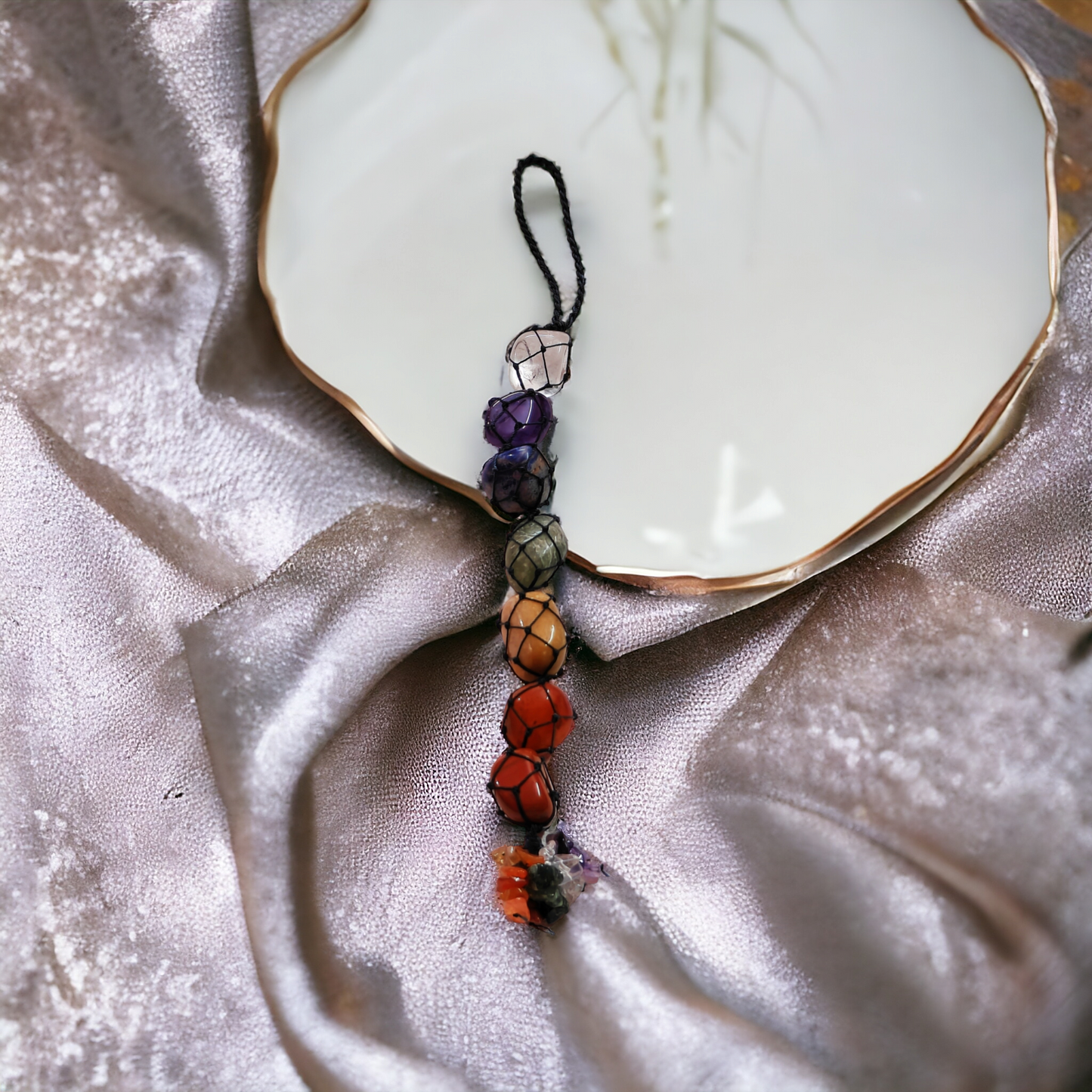 Seven Chakra Natural Crystal Stone Wall Hanging