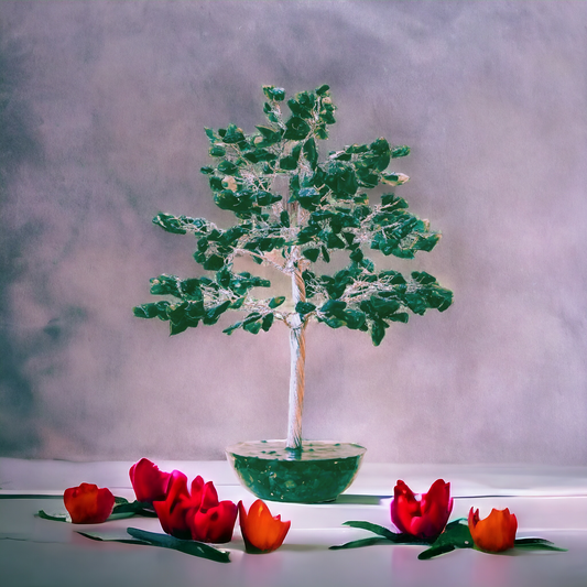 Green Jade Natural Crystal Stone Tree