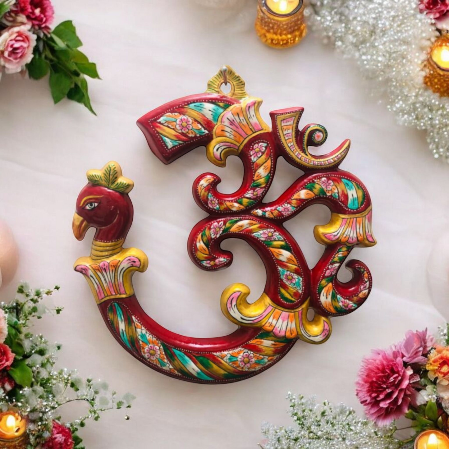 Divine Hand Painted Metal OM Wall Decor
