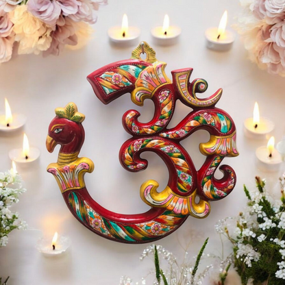 Divine Hand Painted Metal OM Wall Decor