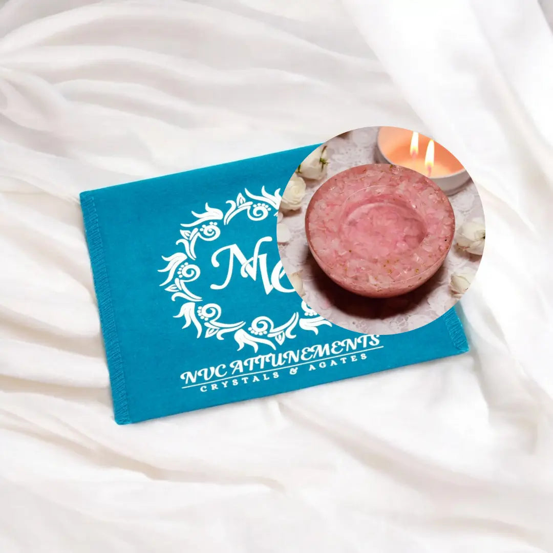 Rose Quartz Orgonite Candle Holder