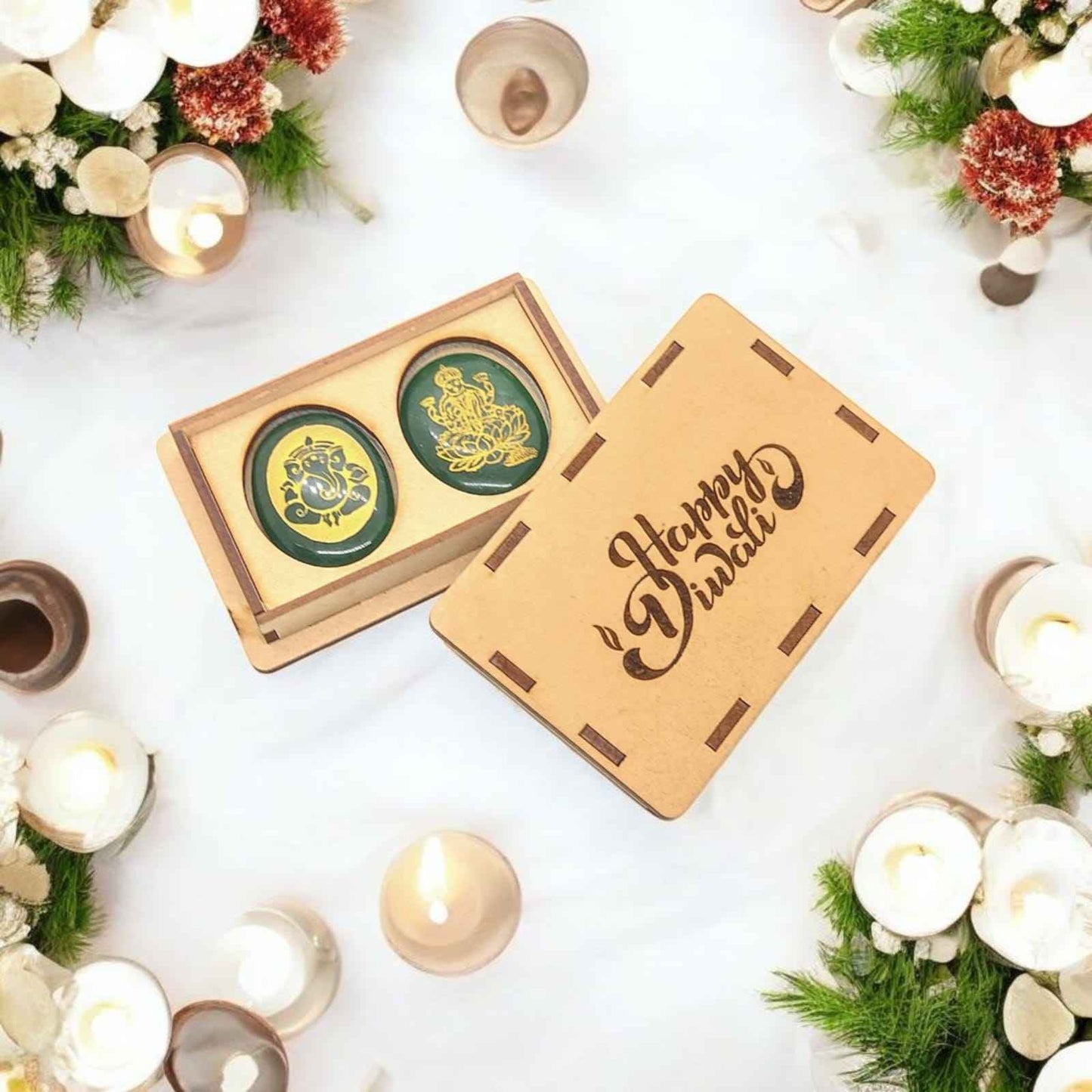 Green Jade Ganeshji  Laxmiji Gift Box | Spiritual Diwali Gift Box