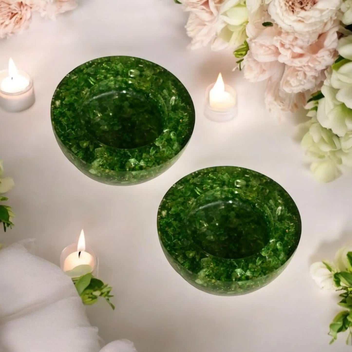 Jade Orgonite Candle Holder (Pack of 2)