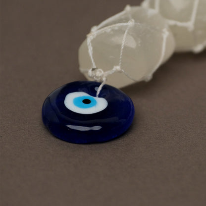 Selenite with Evil Eye Natural Crystal Stone Wall Hanging