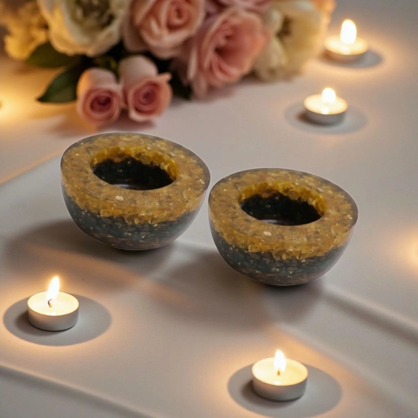 Money Magnet Orgonite Candle Holder (Pack of 2)