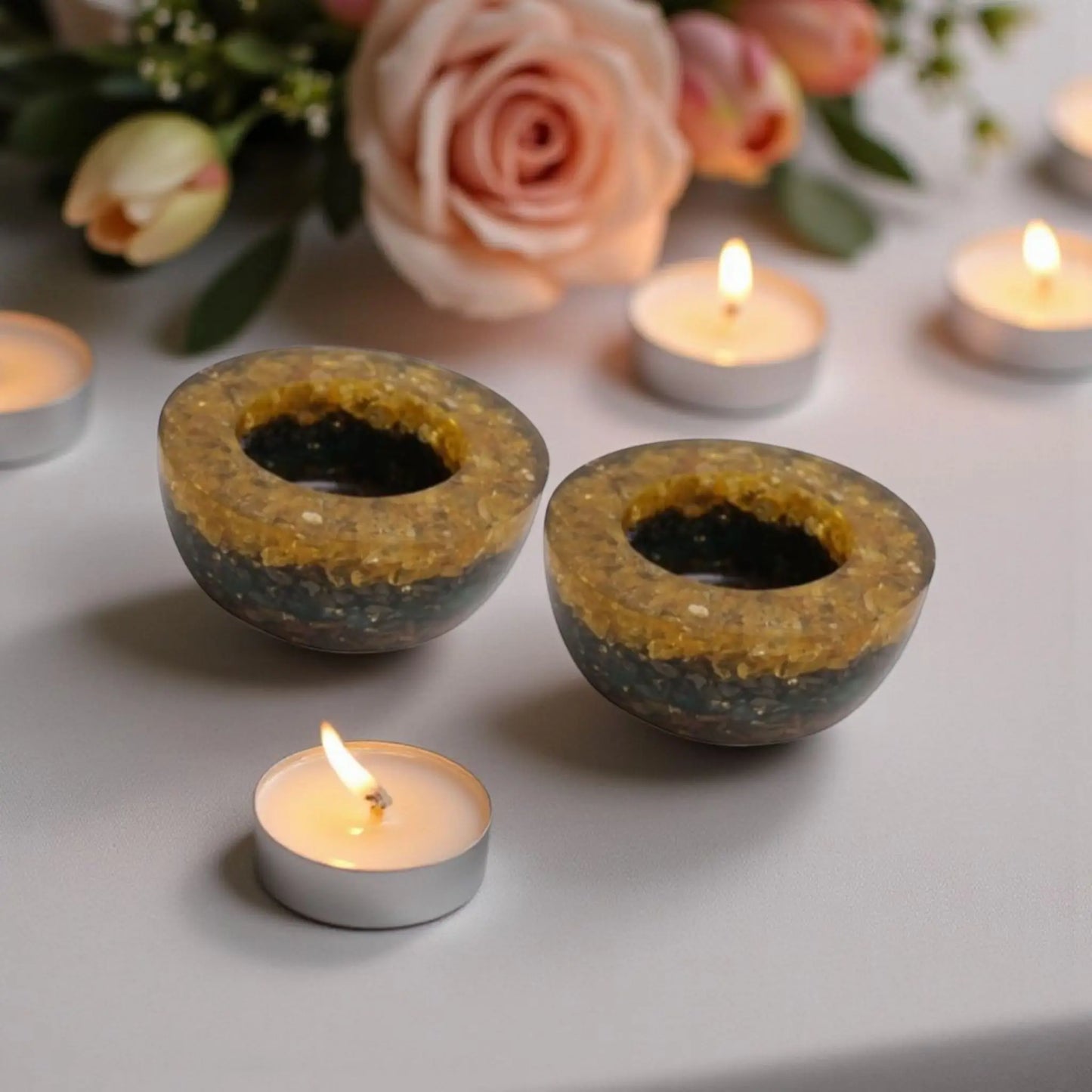 Money Magnet Orgonite Candle Holder (Pack of 2)
