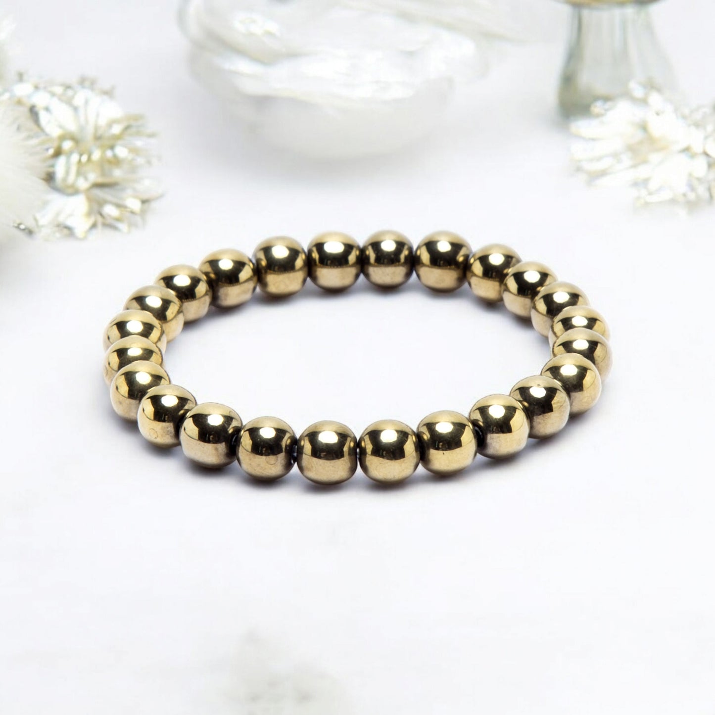 Pyrite Bracelet – 8mm | Wealth & Abundance Booster