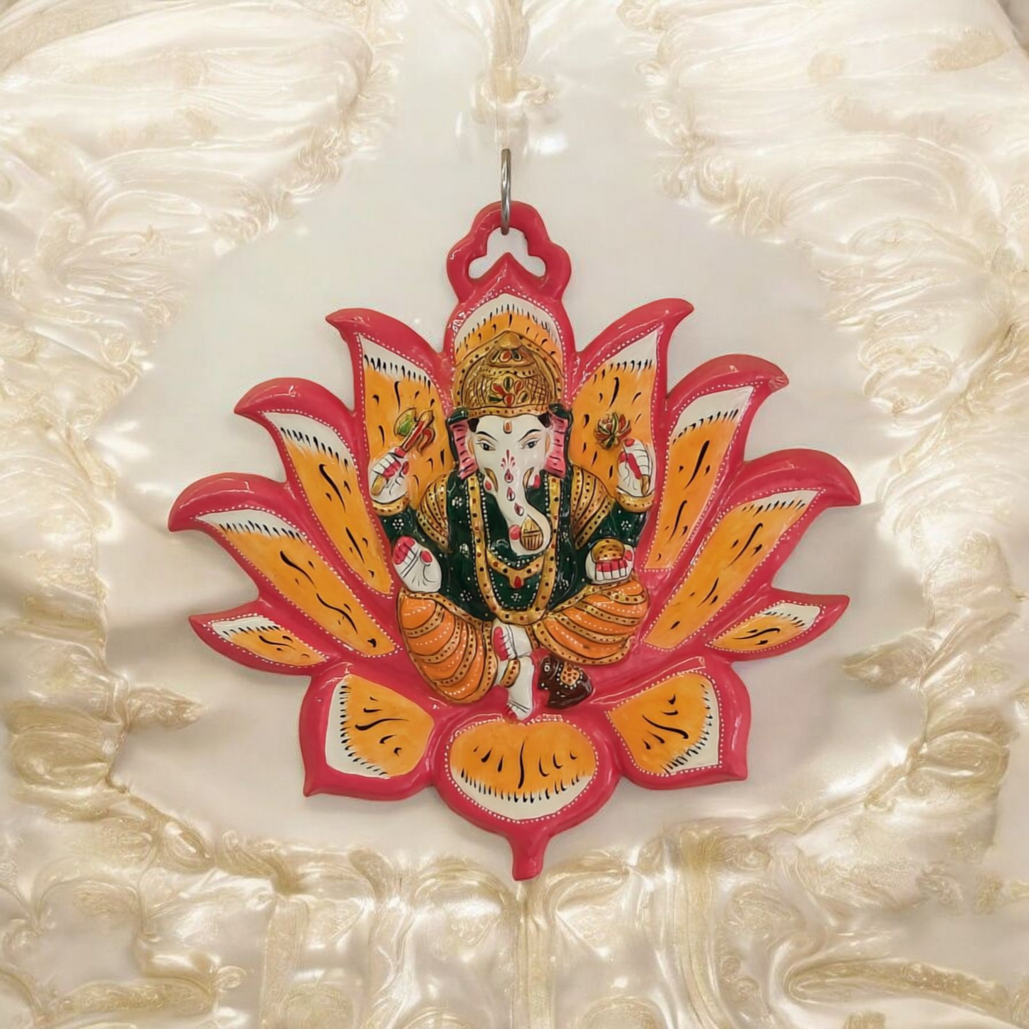 Ganeshji on Lotus Metal base Wall Decor