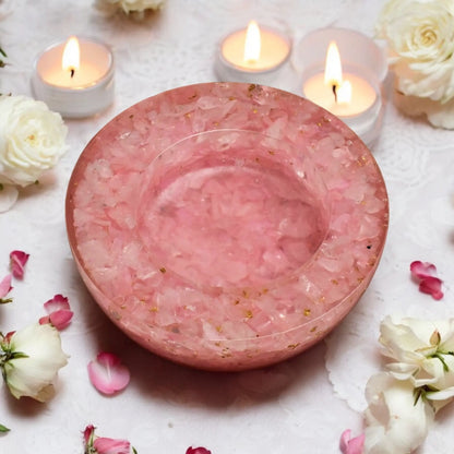 Rose Quartz Orgonite Candle Holder